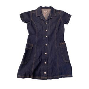 Calvin Klein Jeans short sleeve button up denim dress size Large